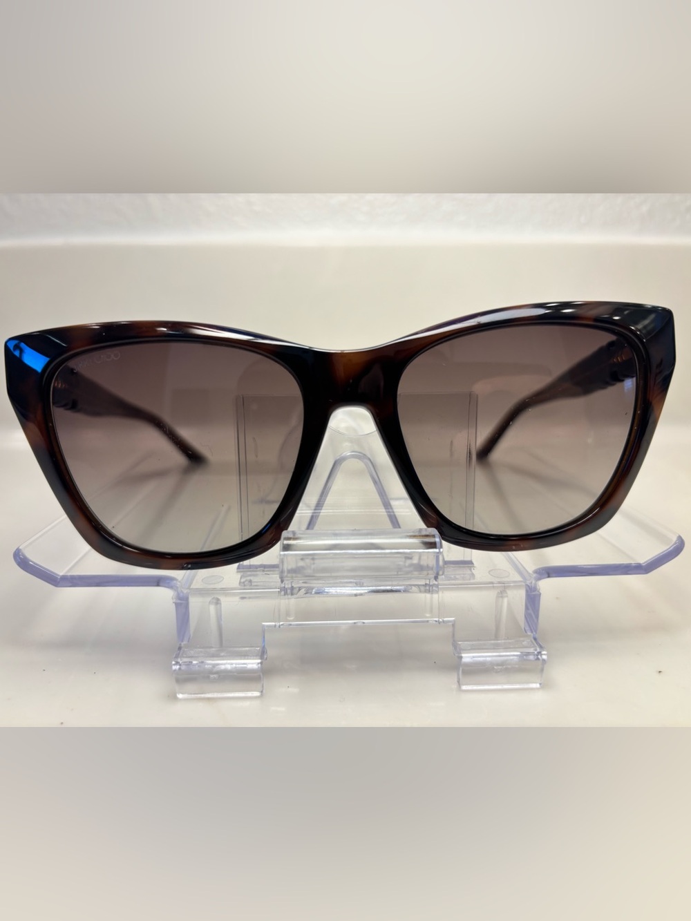 Jimmy Choo Sandy Cat Eye Sunglasses Tortoise Shell Brown Frame Gray Gradient
